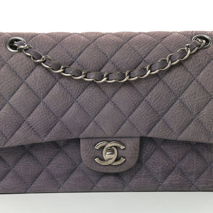 Chanel Nubuck Quilted Medium Double Flap Grey 8 of 12