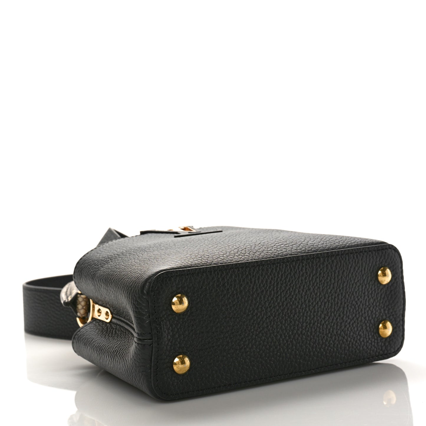 Taurillon Snakeskin Mini Capucines Black