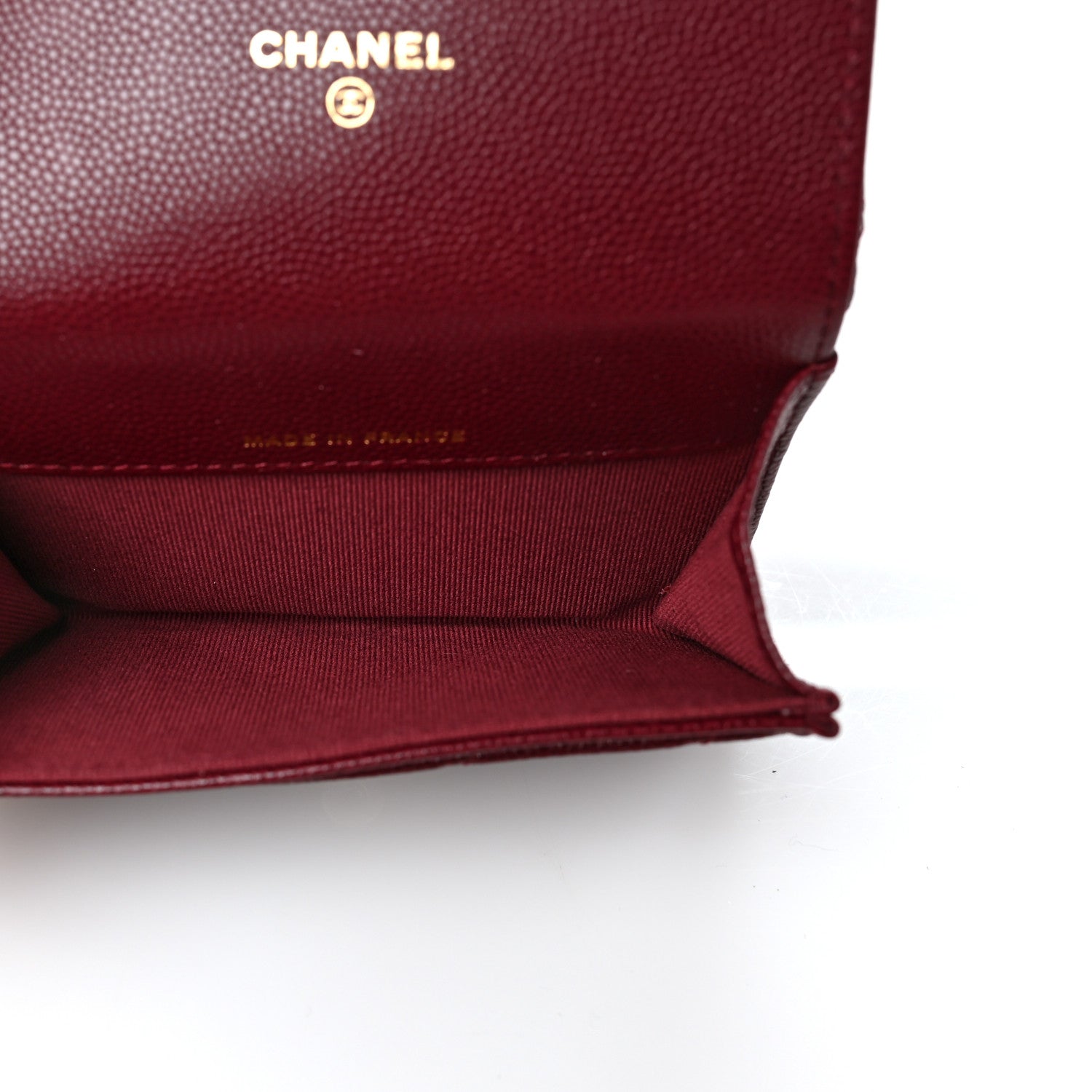 Chanel Caviar Quilted Flap Card Holder Wallet Burgundy 5 of 11