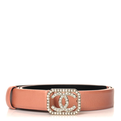 Chanel Metallic Calfskin Crystal Pearl Vendome CC Belt 80 32 Rose 1 of 5