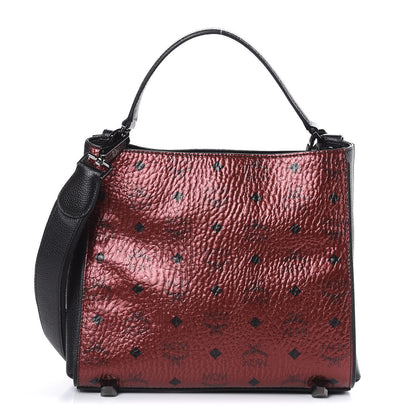 MCM Metallic Visetos Small Corina Shoulder Bag Scooter Red 1 of 10