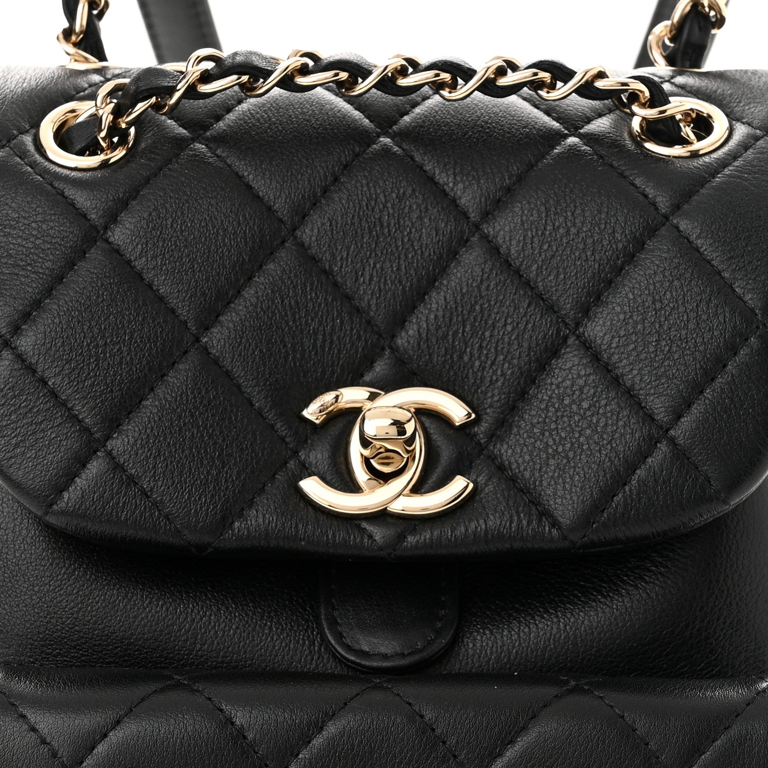 Chanel Lambskin Quilted Small Duma Drawstring Backpack Black 8 of 11