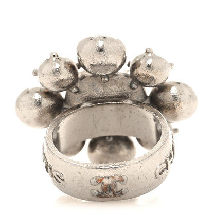 Chanel Crystal CC Ring 5.5 Silver 3 of 4
