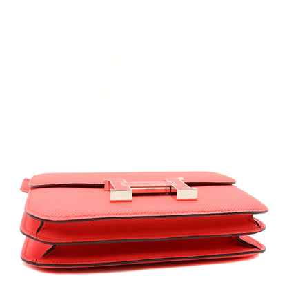 Hermes Epsom Enamel Constance 18 Rose Texas Rouge De Coeur 4 of 9