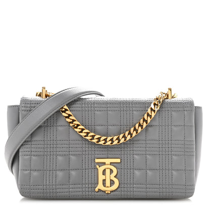 Burberry Lambskin Quilted Small Lola Bag Grey 1 of 14