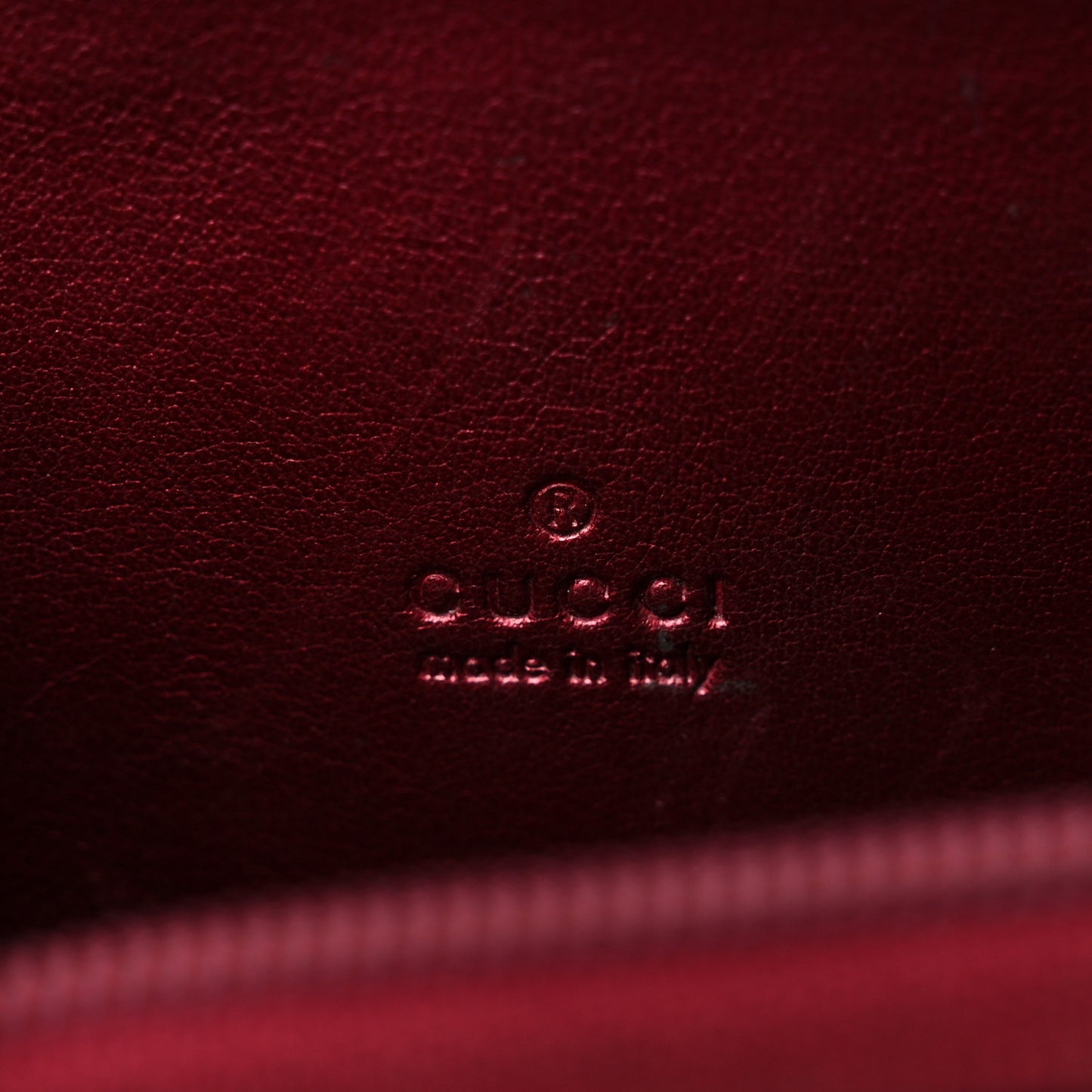 Metallic Guccissima Zip Around Coin Purse Red