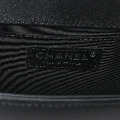Chanel Calfskin Quilted Medium Boy Flap So Black 6 of 9