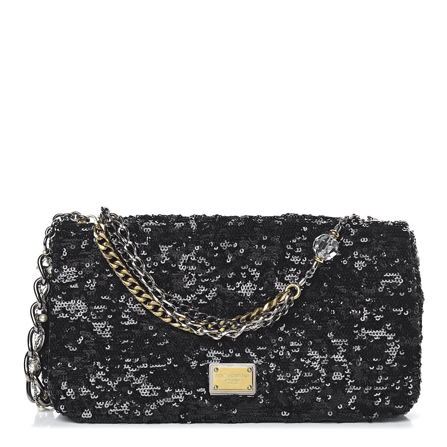 Dolce & Gabbana Sequin Miss Charles Evening Bag Black 1 of 9