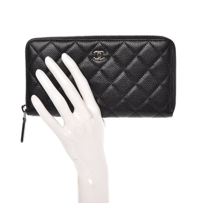 Chanel Caviar Quilted Large Gusset Zip Around Wallet Black 2 of 9