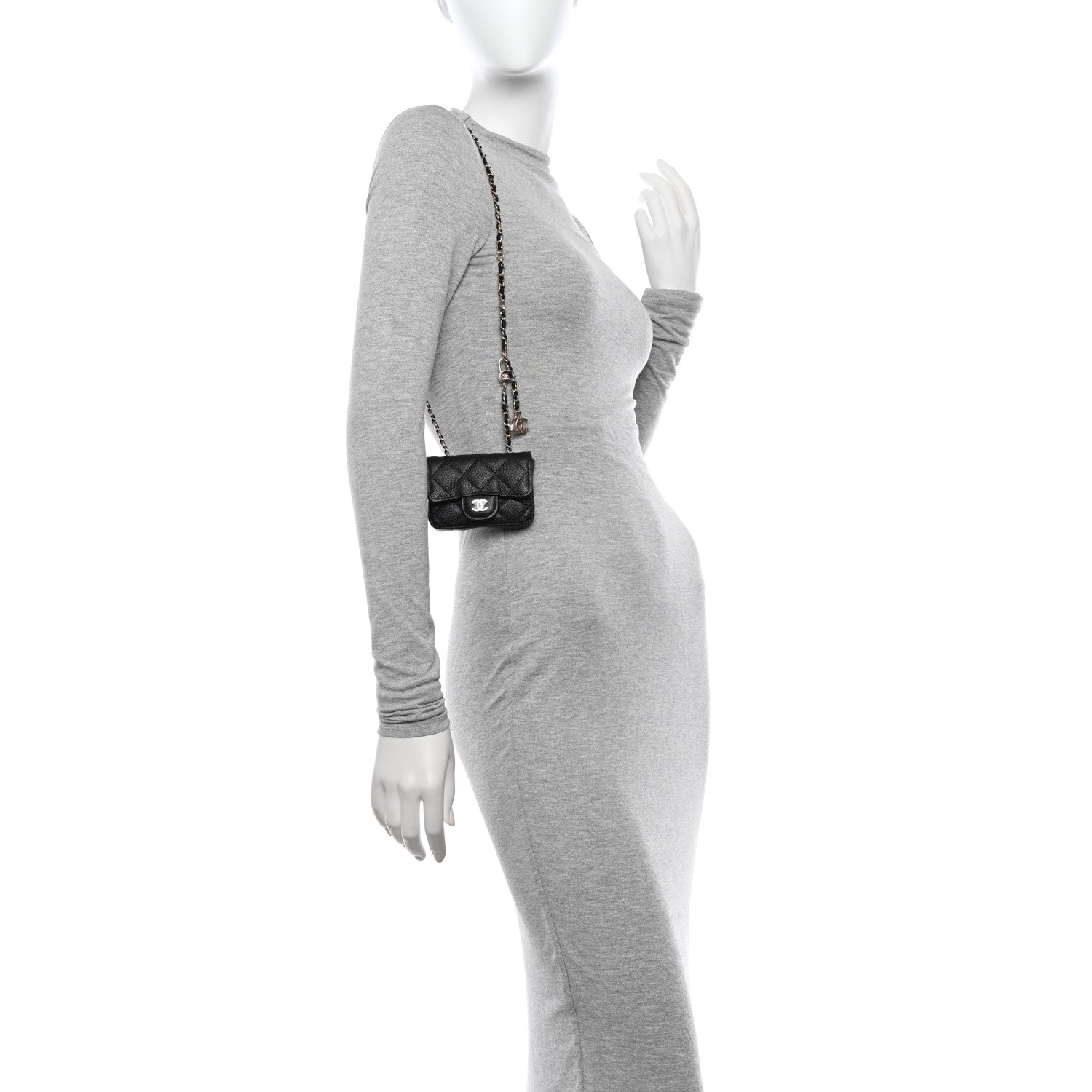 Chanel Caviar Quilted Mini Chain Belt Bag Black 2 of 12