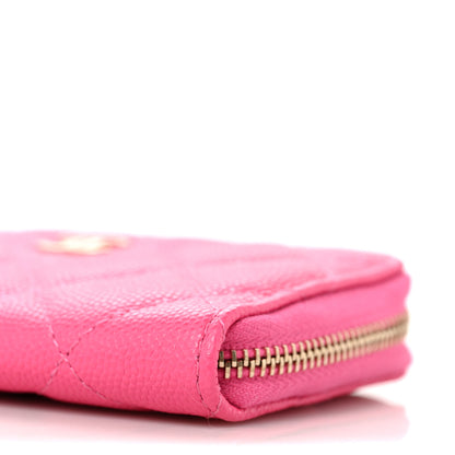 Chanel Caviar Quilted Zipped Key Holder Case Pink 9 of 10