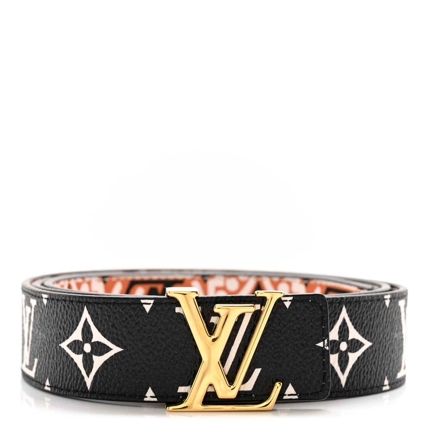 Monogram Crafty 30mm Iconic Reversible Belt Caramel Cream Black