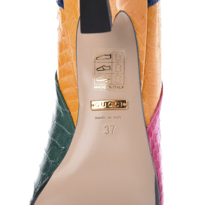 Gucci Snakeskin Crystal Double G Pumps 37 Multicolor 7 of 9