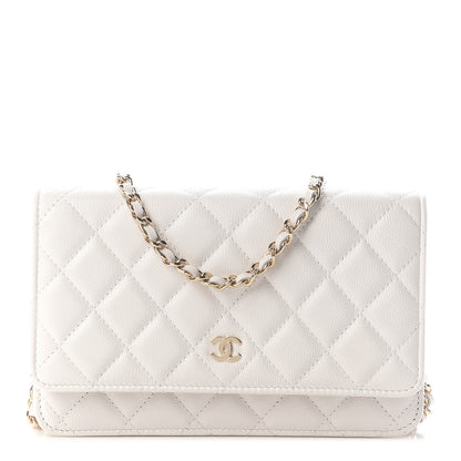 Chanel Caviar Quilted Wallet On Chain WOC White 1 of 10