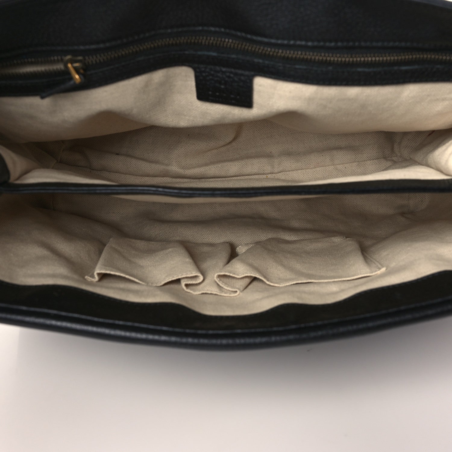 Gucci Calfskin Large GG Marmont Shoulder Bag Black 4 of 8