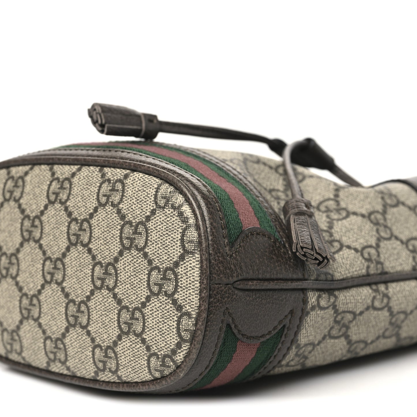 GG Supreme Monogram Web Mini Ophidia Bucket Bag Brown