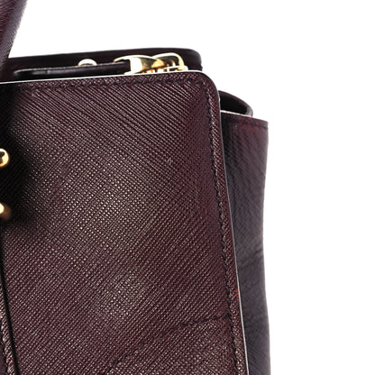 Salvatore Ferragamo Printed Calfskin Beky Tote Burgundy 18 of 25