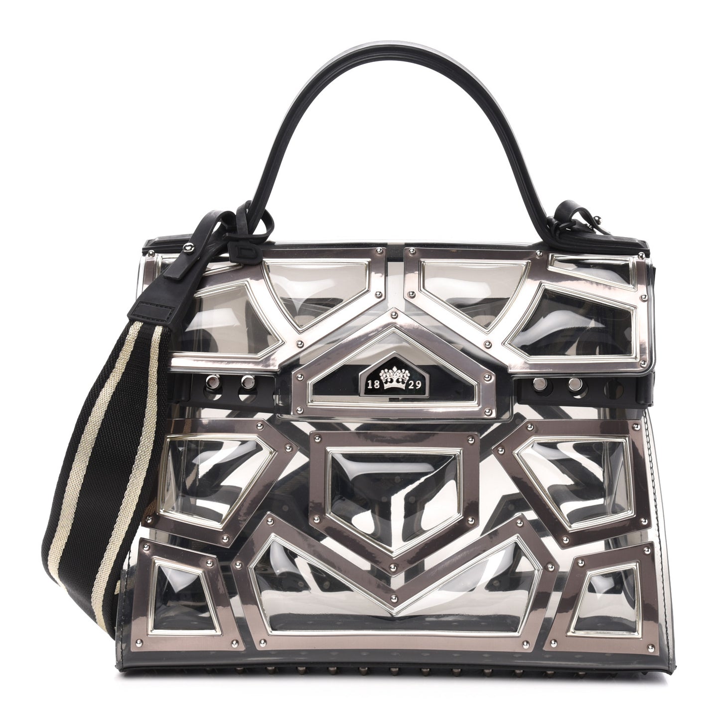 Vinyl Gladiator Tempete Satchel Antique Silver Gold