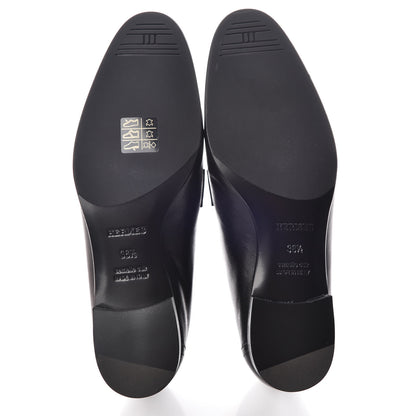 Hermes Goatskin Womens Royal Loafers 36.5 Black 5 of 8