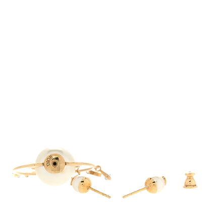 Christian Dior Pearl Mise En Dior Tribal Hoop Earrings 3 of 5