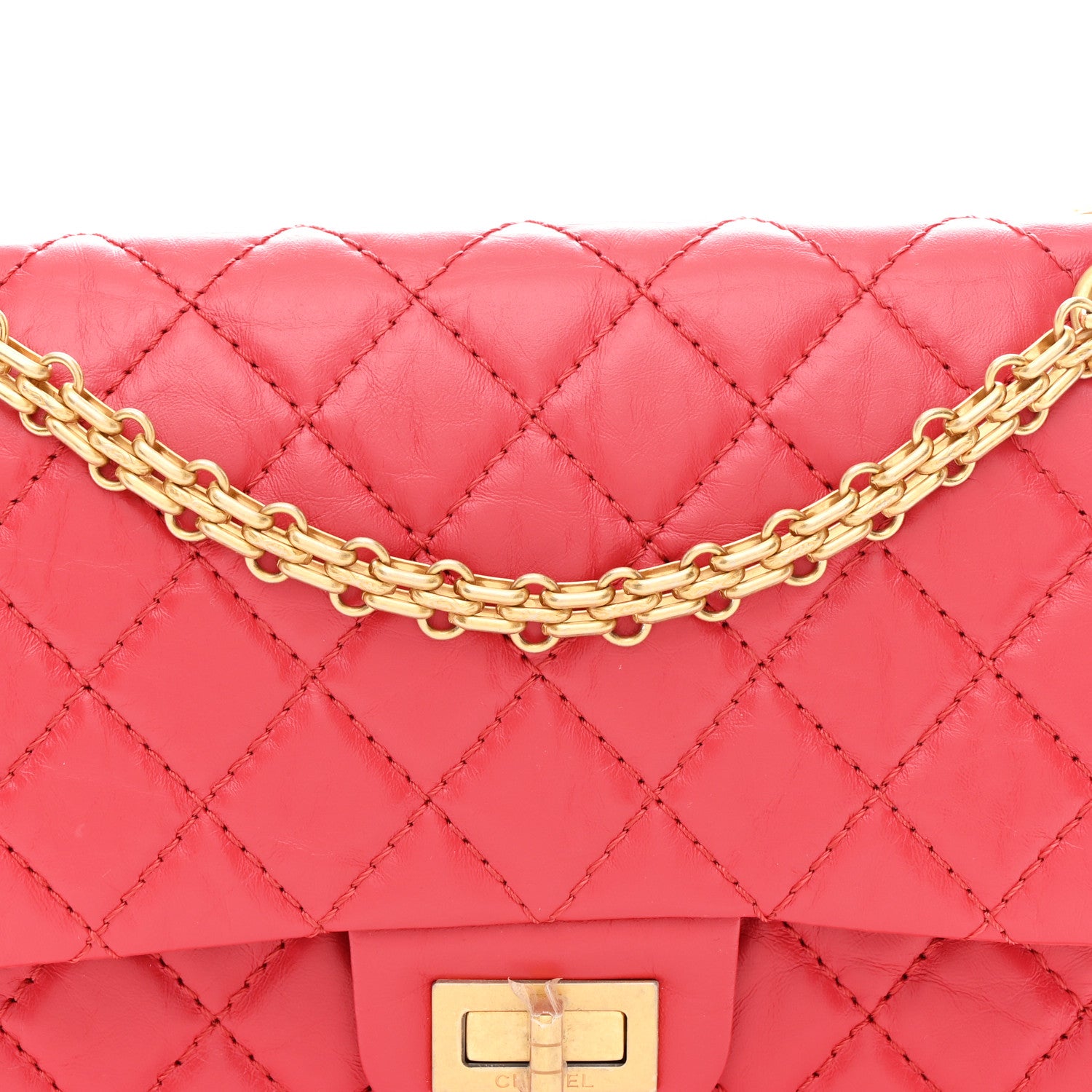 Chanel Aged Calfskin Quilted 2.55 Reissue 225 Flap Red 8 of 10