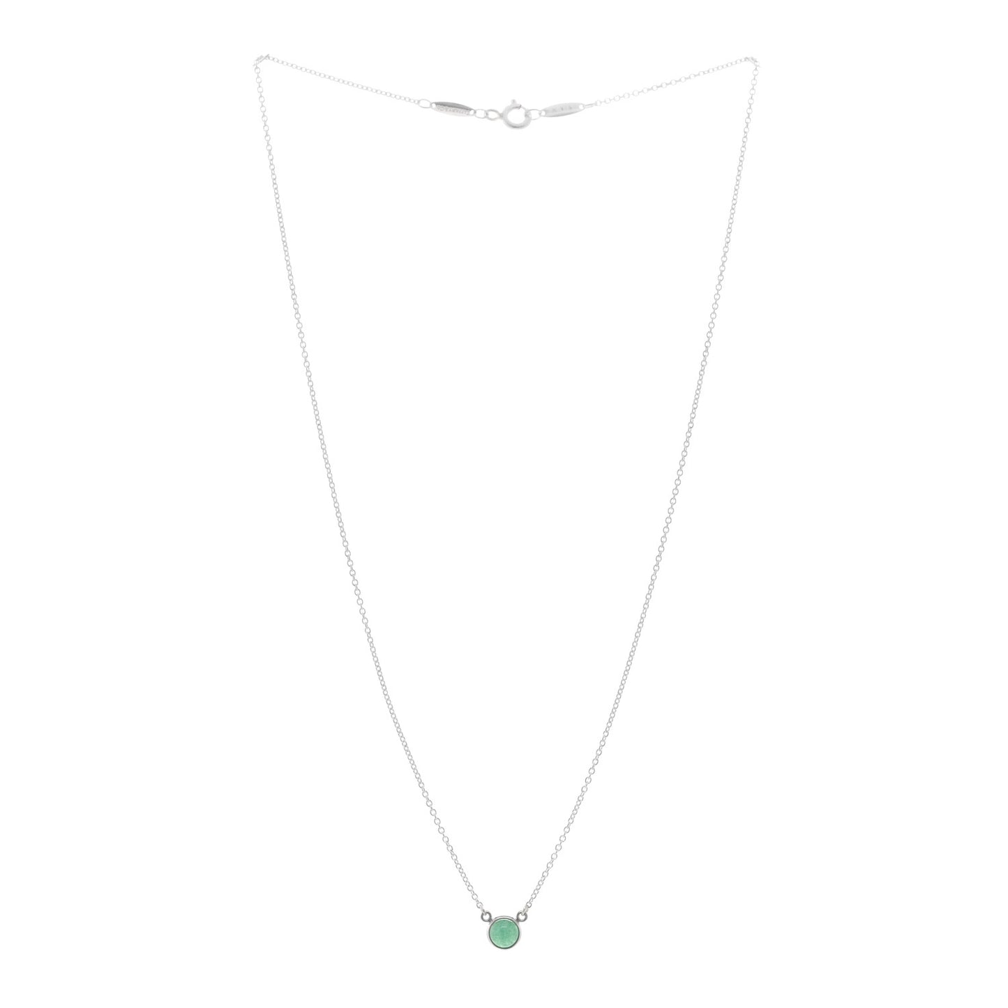 Sterling Silver Aventurine Elsa Peretti Color by the Yard Pendant Necklace