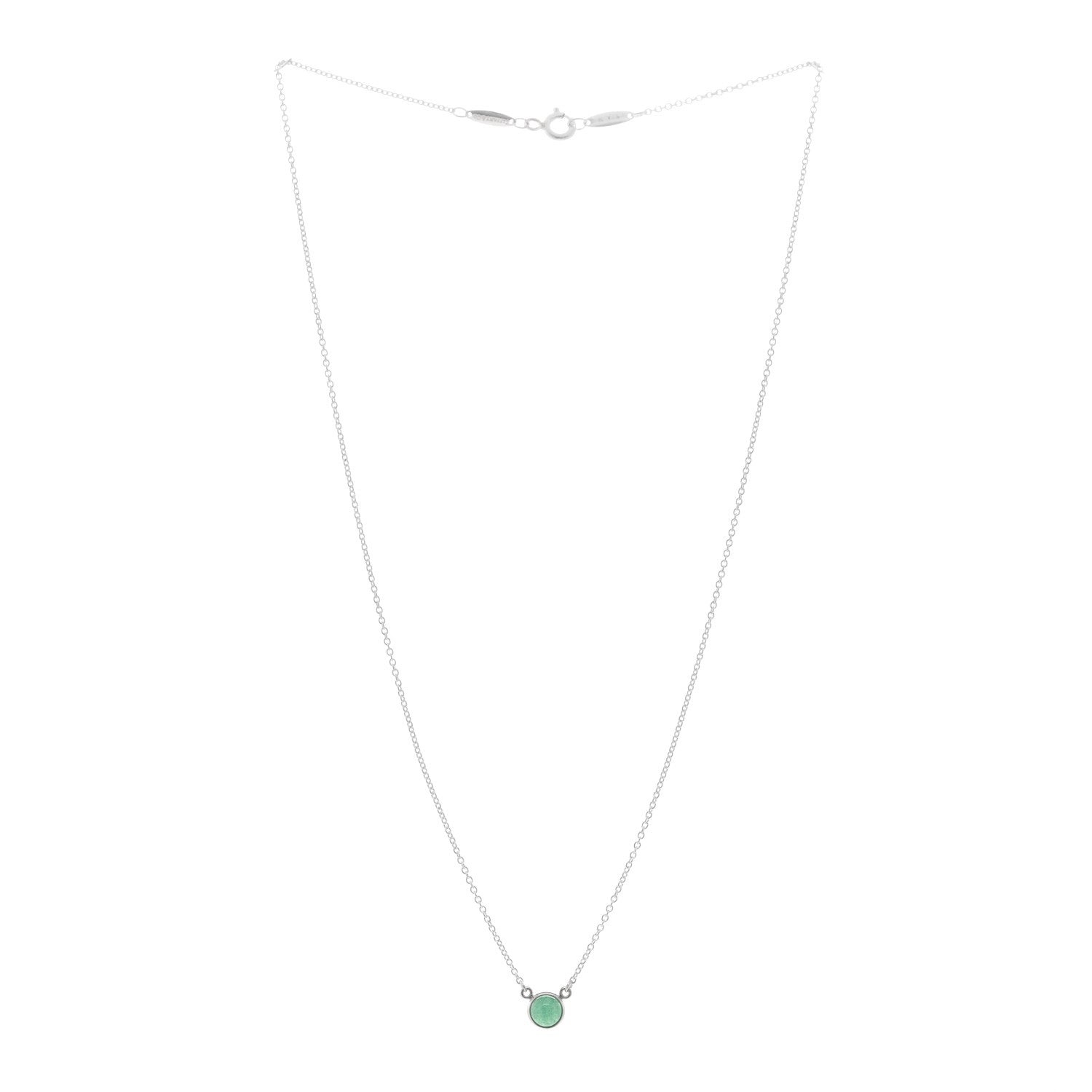 Tiffany Sterling Silver Aventurine Elsa Peretti Color by the Yard Pendant Necklace 3 of 4
