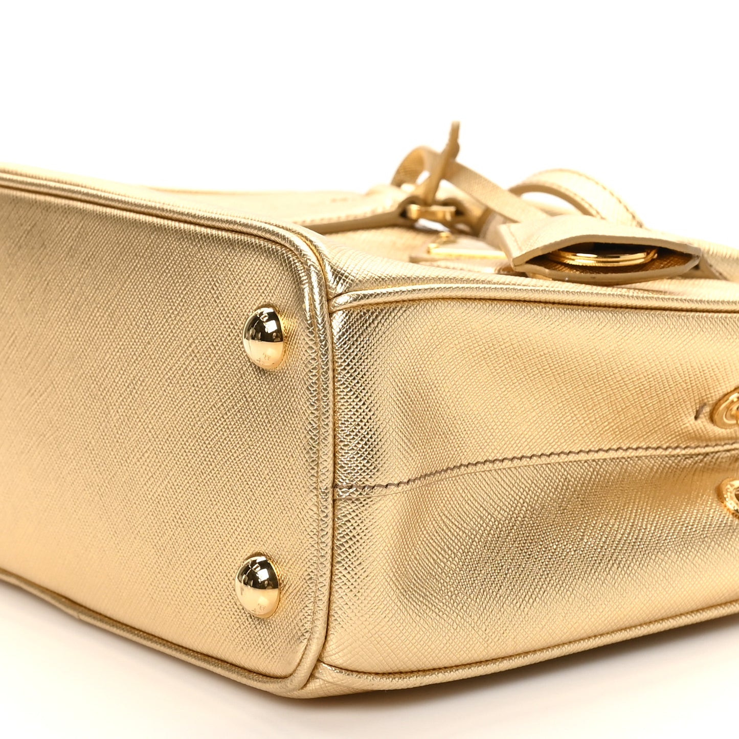 Saffiano Lux Mini Galleria Double Zip Tote Platino
