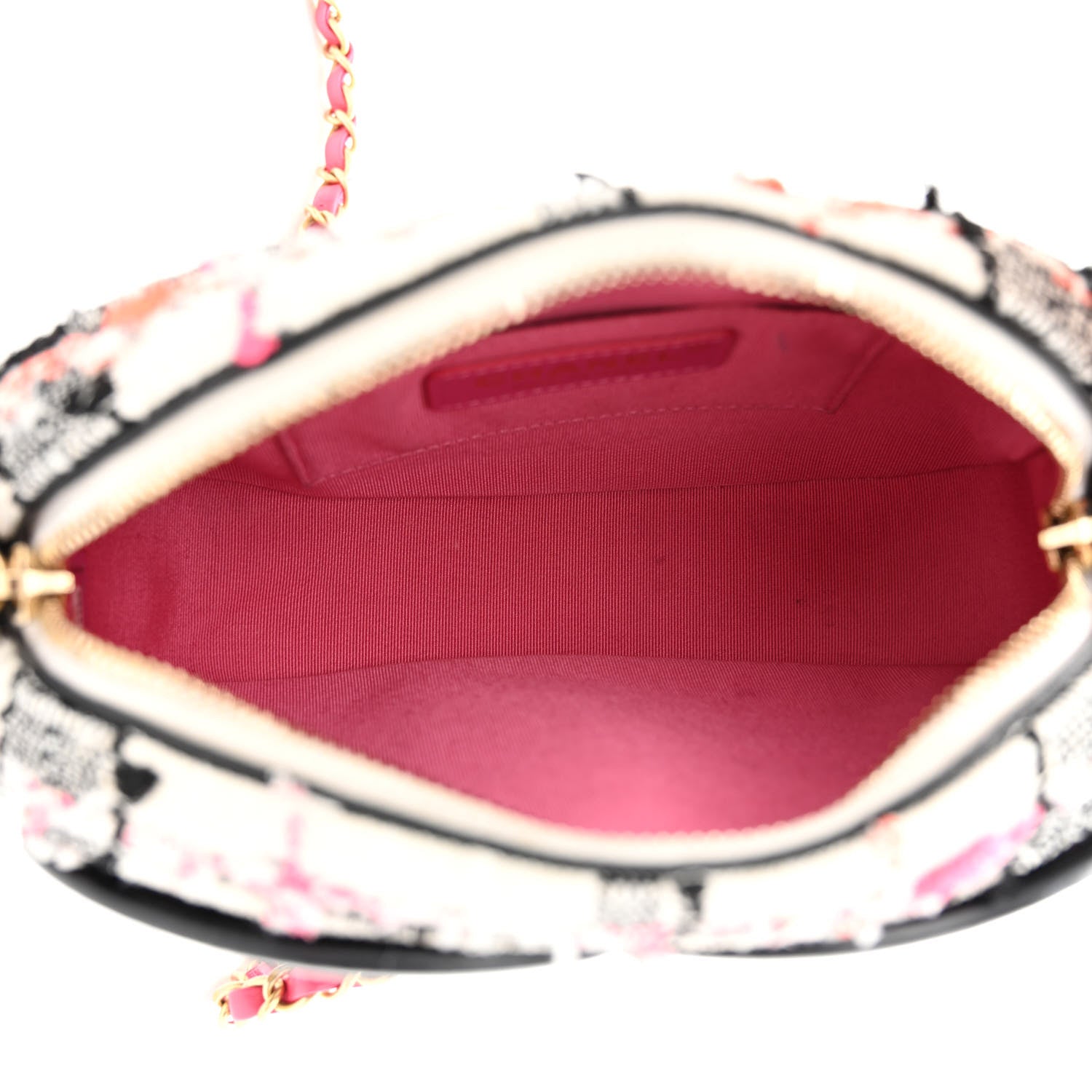 Chanel Tweed Lambskin Quilted Coco Midnight Camera Case White Black Multicolor 5 of 11