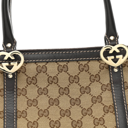 Gucci Monogram Small Lovely Heart Tote Dark Brown 8 of 14