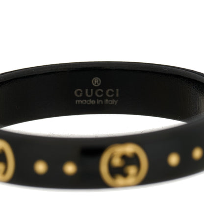 Gucci 18K Yellow Gold Synthetic Corundum Icon Ring 57 8 Black 6 of 6