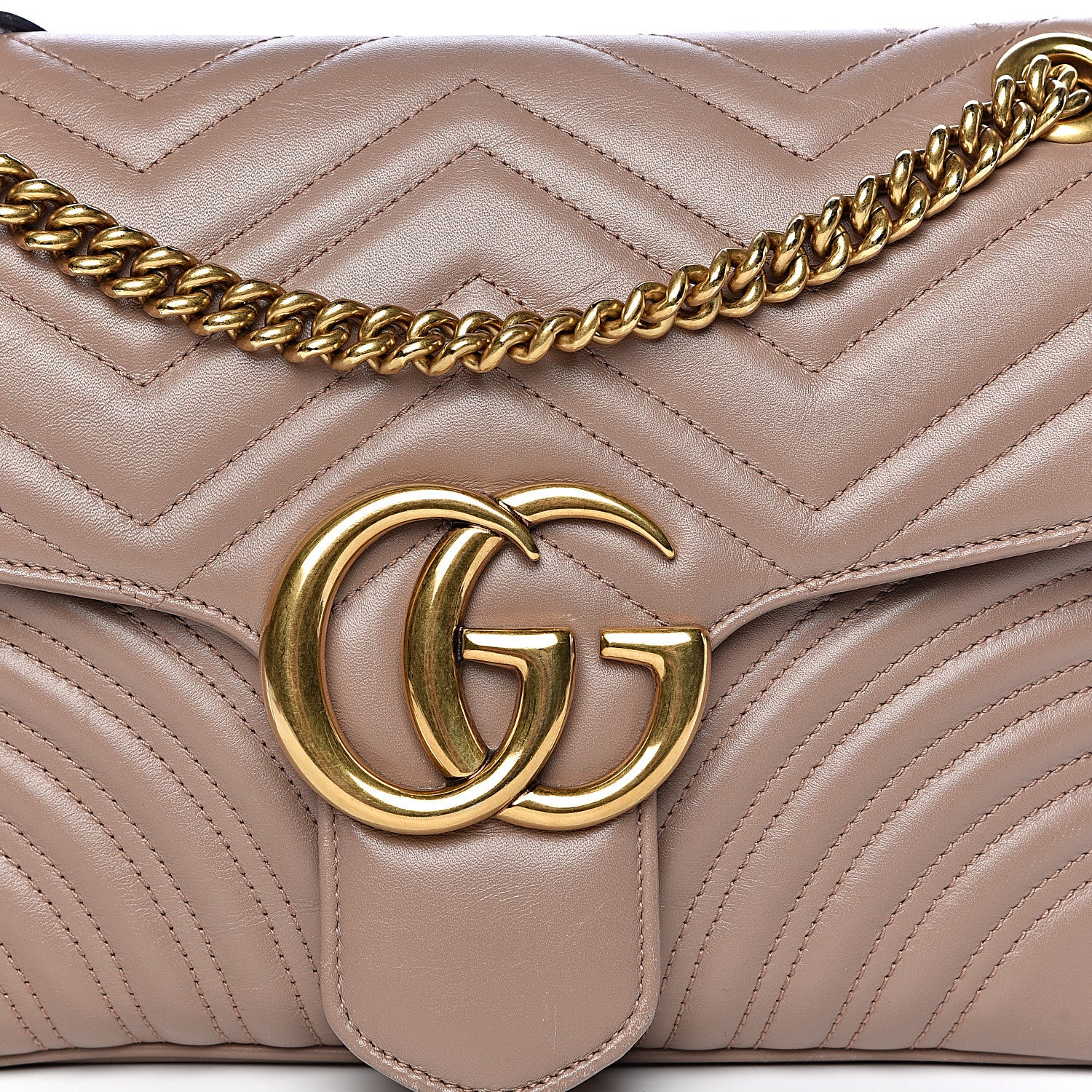 Gucci Calfskin Matelasse Medium GG Marmont Shoulder Bag Porcelain Rose 8 of 11