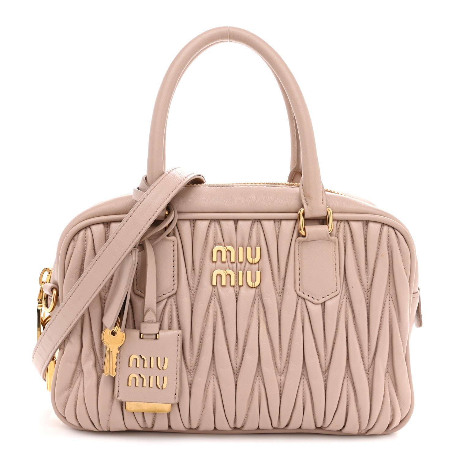 Miu Miu Nappa Matelasse Arcadie Top Handle Bag Cameo Powder Pink 1 of 15