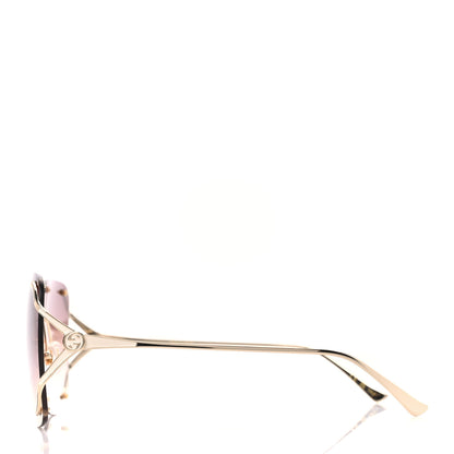 Gucci Metal Oversized Sunglasses GG0646S Gold Brown 3 of 8