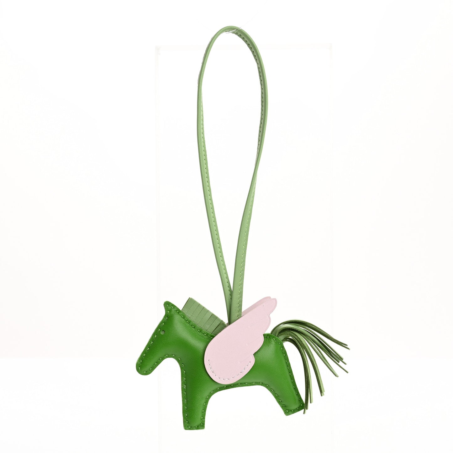 Milo Lambskin Grigri Rodeo Pegase Horse Bag Charm PM Vert Yucca Vert Criquet Mauve Pale