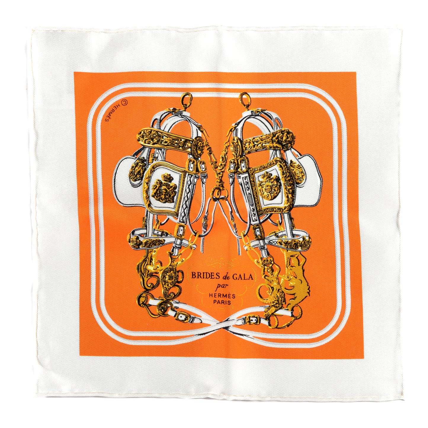 Silk Brides de Gala Nano Scarf 20 White Orange Vif