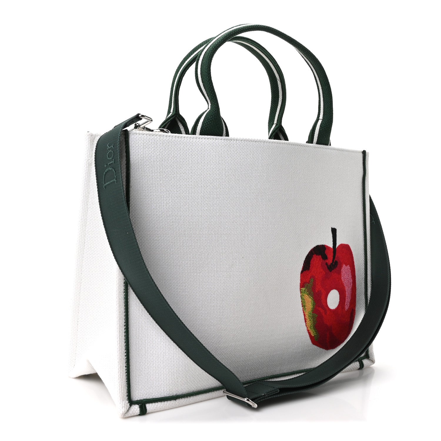 Christian Dior Canvas Embroidered Medium The Very Hungry Caterpillar Book Tote With Strap White Multicolor 3 of 11