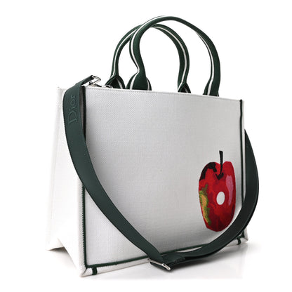 Christian Dior Canvas Embroidered Medium The Very Hungry Caterpillar Book Tote With Strap White Multicolor 3 of 11