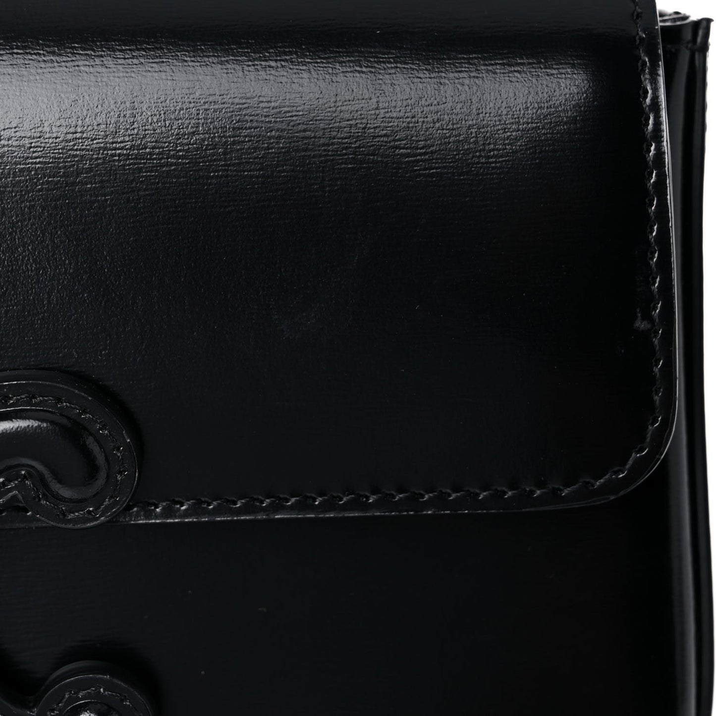 Shiny Calfskin Cuir Triomphe Chain Shoulder Bag Black