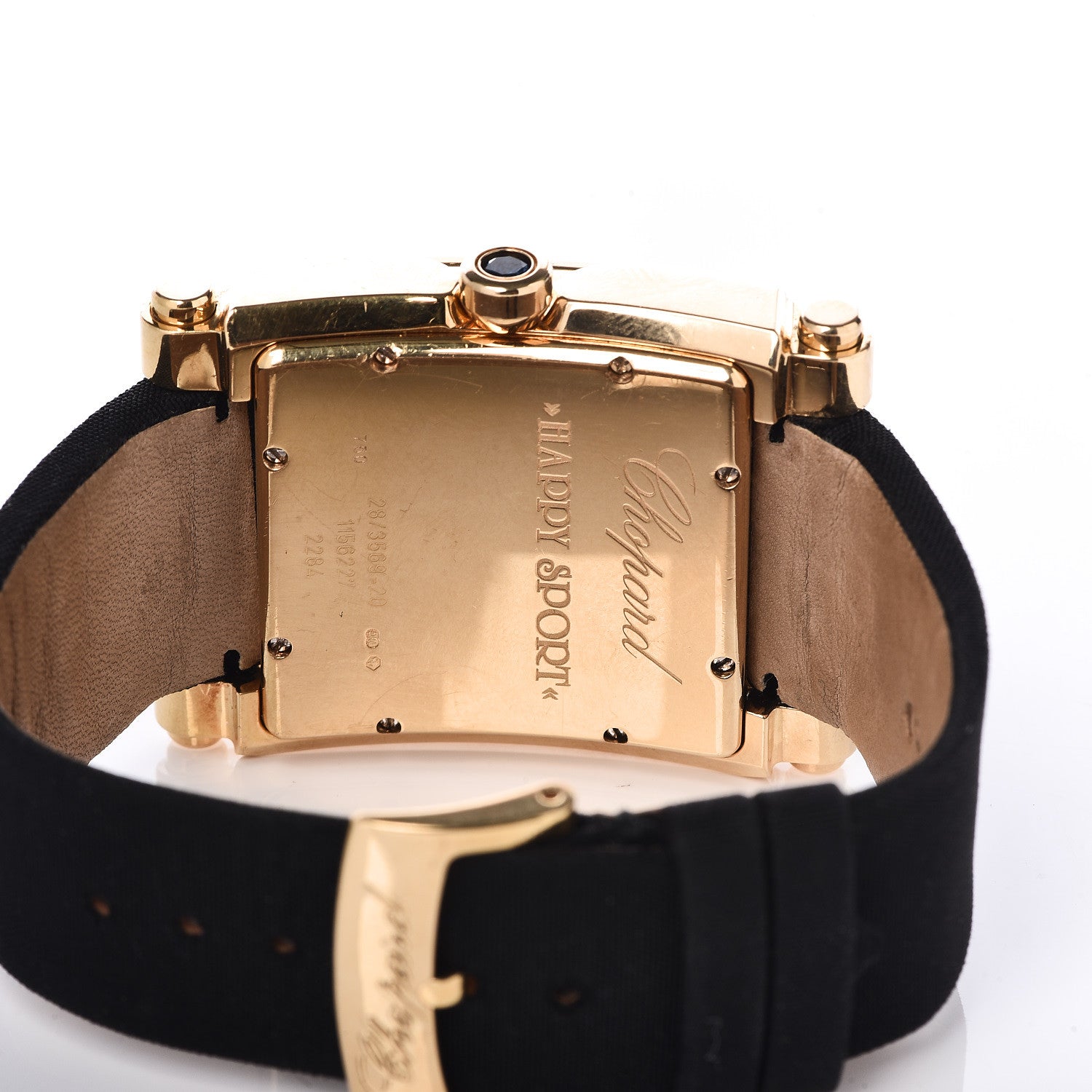 Chopard 18K Yellow Gold Satin Diamond Bezel Mother of Pearl 36mm Happy Diamonds Quartz Watch 5 of 8