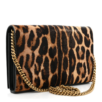 Saint Laurent Calf Hair Monogram Chain Wallet Leopard 3 of 16
