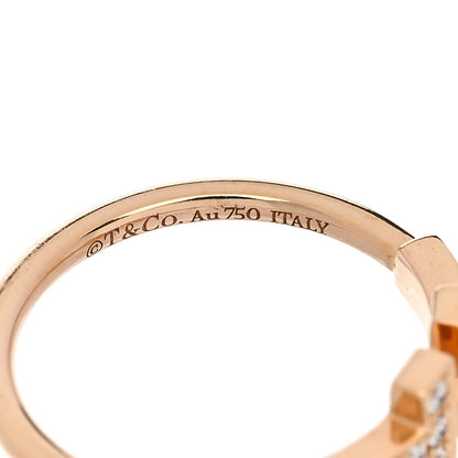 Tiffany 18K Rose Gold Diamond T Wire Ring 49 5 5 of 5