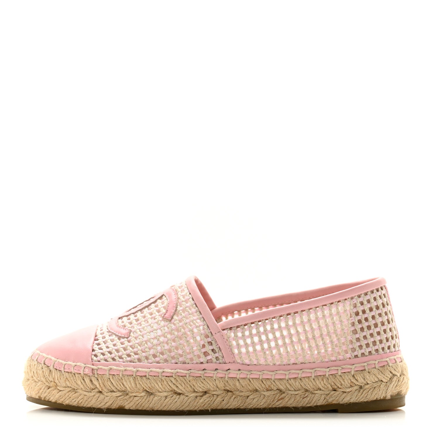 Chanel Mesh Lambskin CC Espadrilles 36 Light Pink Beige 1 of 9