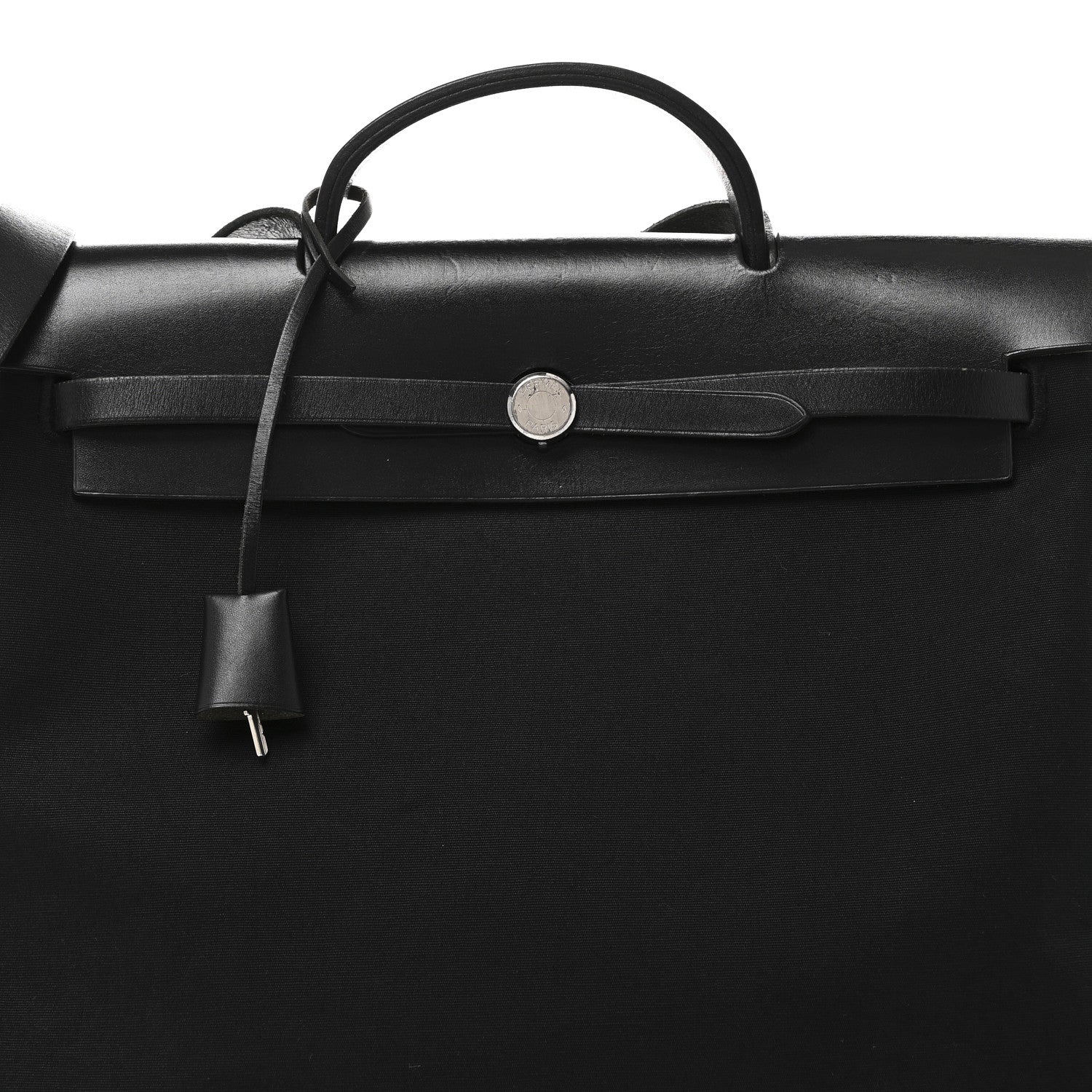 Hermes Toile Vache Calfskin Herbag 39 MM Black 6 of 10