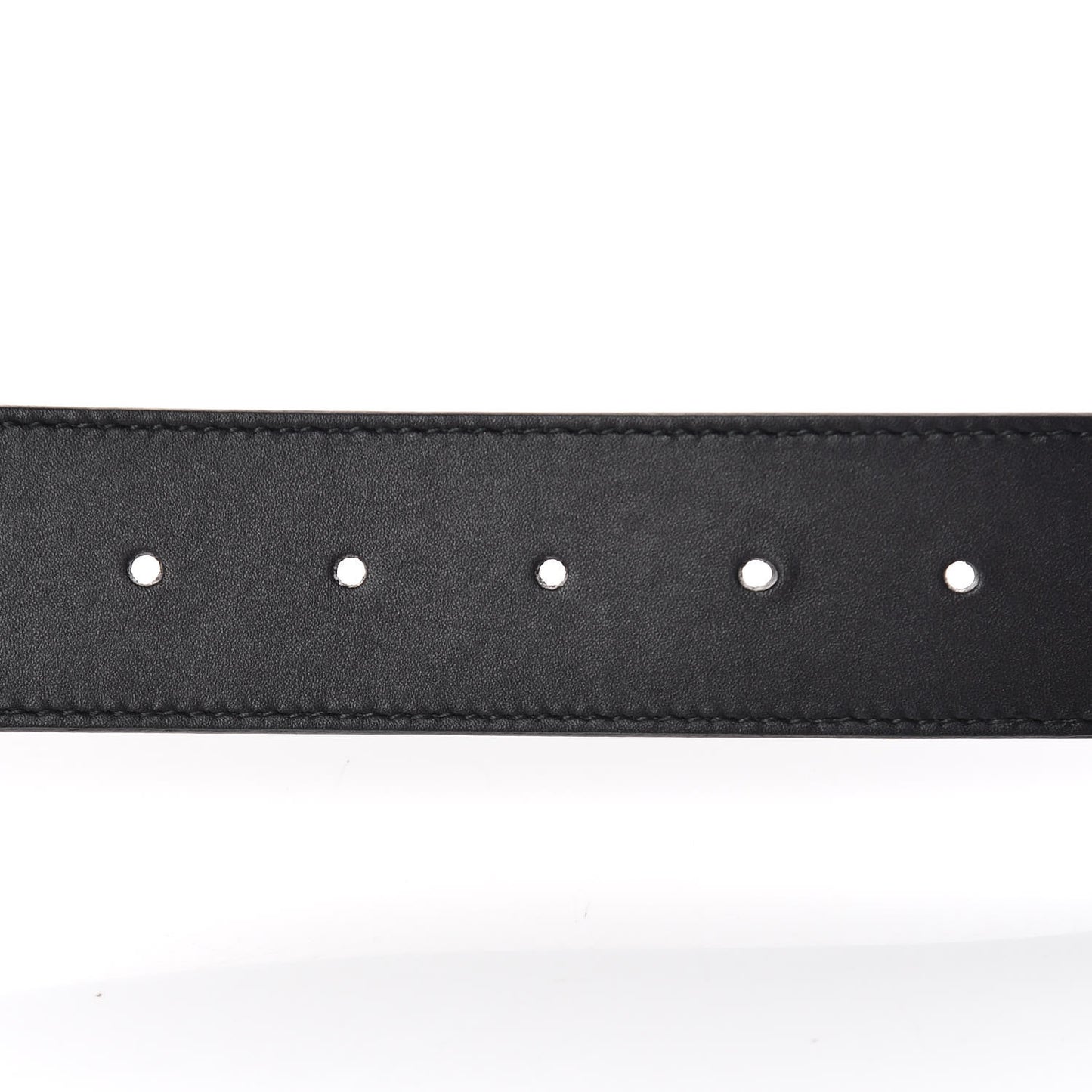Moon Calfskin Pearl Double G 40mm Belt 70 28 Black Cream