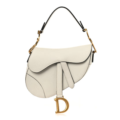 Christian Dior Grained Calfskin Mini Saddle Bag White 1 of 13