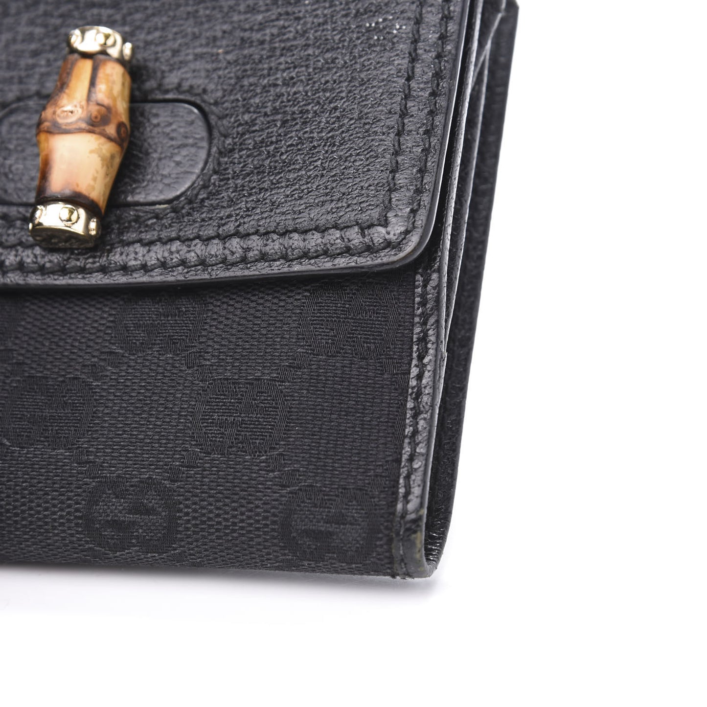 Monogram Bamboo French Wallet Black