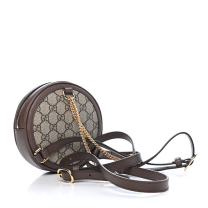 Gucci GG Supreme Monogram Web Mini Ophidia Round Backpack Brown 2 of 5