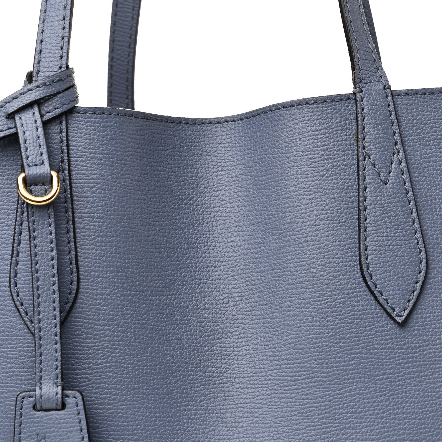 Burberry Calfskin Haymarket Check Small Reversible Tote Slate Blue 13 of 20