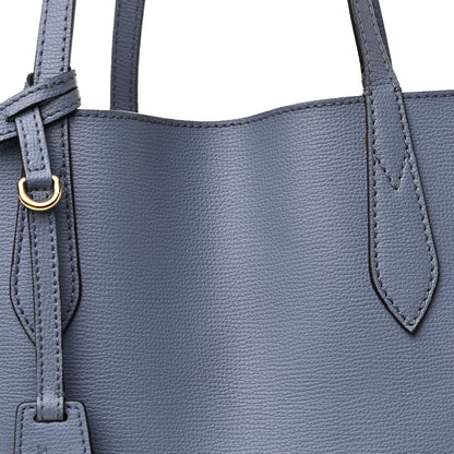 Burberry Calfskin Haymarket Check Small Reversible Tote Slate Blue 13 of 20
